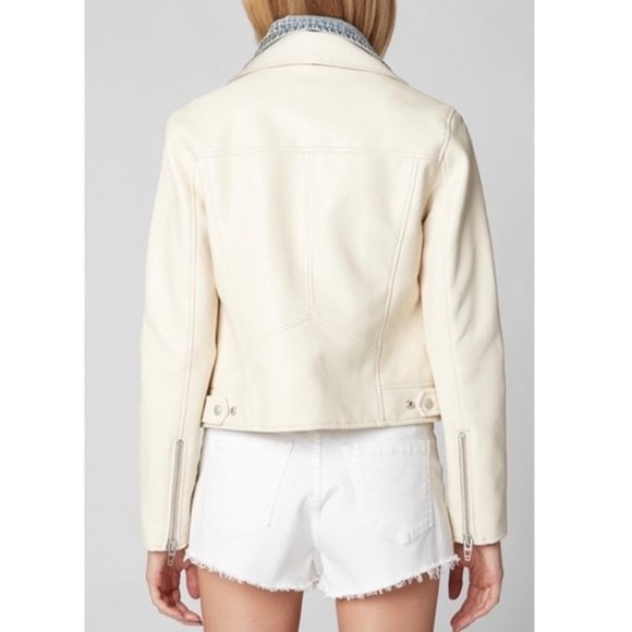 New BlankNYC Vegan Leather Jacket With Denim Insert - Picture 6 of 6